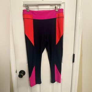 New ABS Active Capri Leggings Pink Blue medium $88 Anthropologie